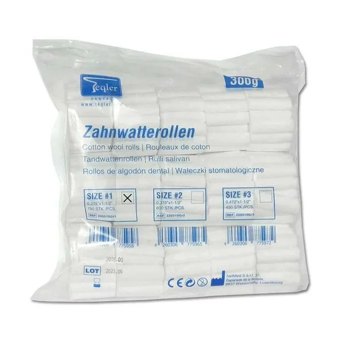 0.8 cm Dental Cotton Rolls Pack of 750