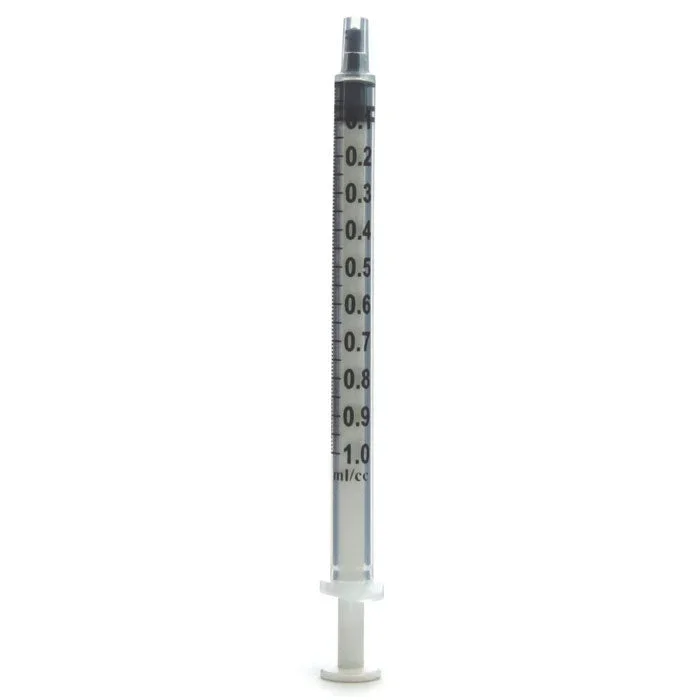 1 cc Syringe without Needle, Luer Lock Tip without Safety 100/Box