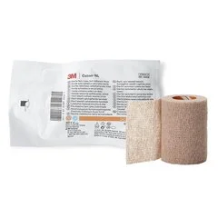 3M Cohesive Bandage Coban LF 3 Inch X 5 Yard Standard Compression Self-adherent Closure Tan Sterile, 24/CS