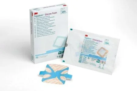3M Tegaderm Silicone Foam Border Dressing, 4″ x 4″, Pad Size 2 3/8″ x 2 3/8″