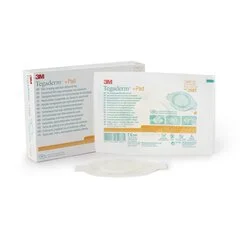 3M Tegaderm™ 3-1/2 x 4-1/8 Film 1 x 2-3/8 Pad Sterile Adhesive Composite Dressing, 25 EA/BX