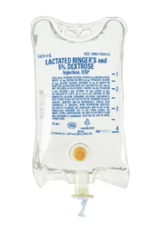5% Dextrose in Lactated Ringer’s Injection, USP, 500 mL, 24/Cs