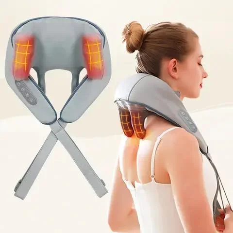 6D Deep Tissue Wireless Shiatsu Massager with Heat I Neck, Back, Legs & Shoulder Pain Relief I Electric Kneading Neck Massager