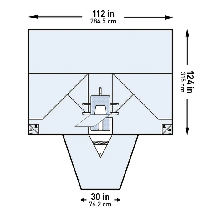 Abdominal Drape McKesson LAVH Laparotomy Drape 112 W X 30 W X 124 L Inch Sterile