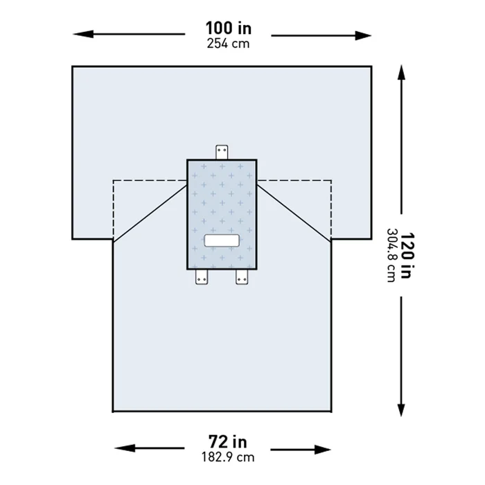 Abdominal Drape McKesson Transverse Laparotomy Drape 100 W X 72 W X 120 L Inch Sterile
