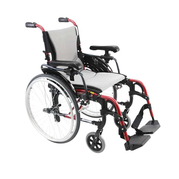 Alimed Karman Ultra Lightweight Manual Wheelchair Ultra Lightweight Manual Wheelchair, Red, 16″ x 17″ – 712406