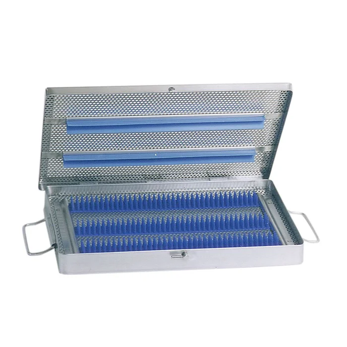 Alimed Lidded Micro Sterilization Tray with Handles Lidded Micro Tray w/Handles, Style B, 10-1/2″W x 15″L x 1-1/8″H – 960365