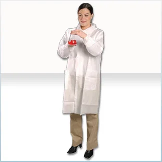 AlphaGuard Lab Coats, Tapered Collar, Knit Wrist, White, X-Large, 30/cs