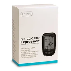 Arkray Blood Glucose Meter Glucocard Expresson 6 Second Results Stores Results 7 , 14 and 30 Day Averaging No Coding Required, 4 EA/CS