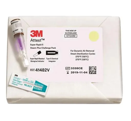 Attest Super Rapid 5 Biological Indicator Steam+ Challenge Pack 1 Hour 24/Case