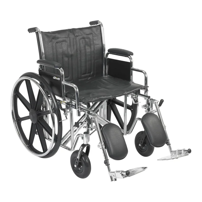 Bariatric Wheelchair McKesson Dual Axle Desk Length Arm Swing-Away Elevating Legrest Black Upholstery 22 Inch Seat Width Adult 450 lbs. Weight Capacity