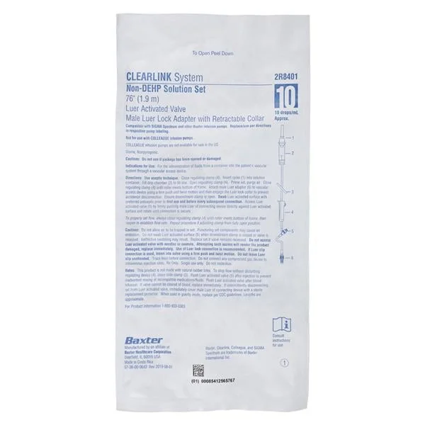 Baxter IV Set Administration Set 10 Drops 76″ 48/Case