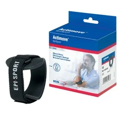 BSN Medical Elbow Support Actimove® EpiSport X-Small D-Ring / Hook and Loop Closure Strap Left or Right Forearm 8 to 9 Inch Forearm Circumference Black, 1/EA