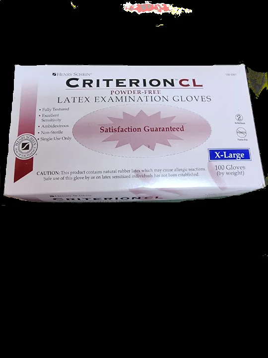 Criterion Latex Exam Gloves X-Large Standard White Non-Sterile