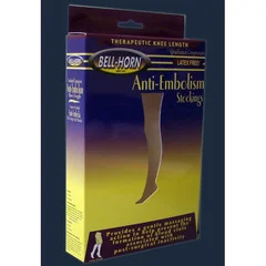 DJO Bell-Horn Knee-High Closed Toe Compression Stockings, Regular Length, 2XL, Beige