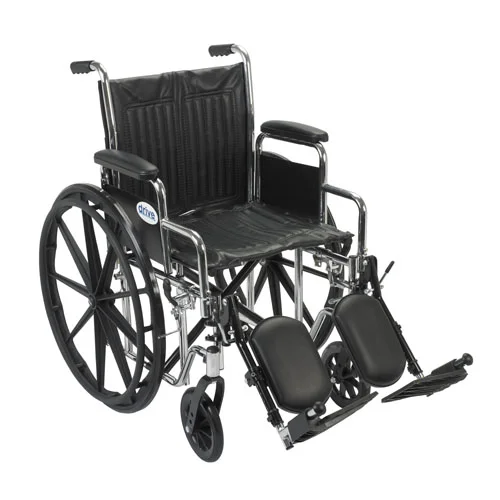 Drive Chrome Sport Wheelchair, Desk Arms, Leg rest, 18″