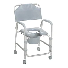 Drive Medical Lightweight Portable Shower Commode Chair with Casters