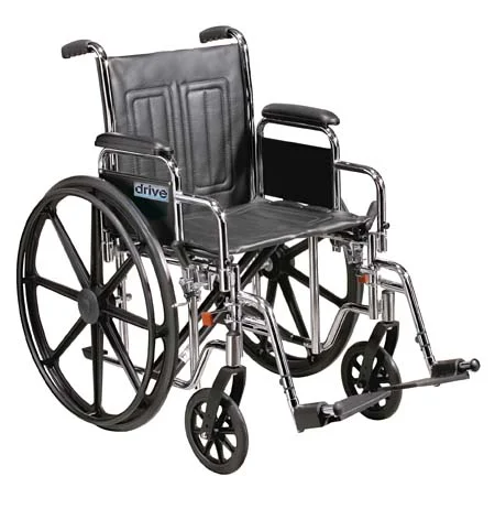 Drive Sentra EC Heavy Duty Wheelchair, Desk Arms, Footrest, 20″