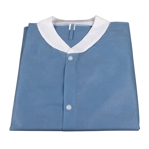 Dynarex Disposable Lab Coat without Pockets, Dark Blue, Large, 30/cs