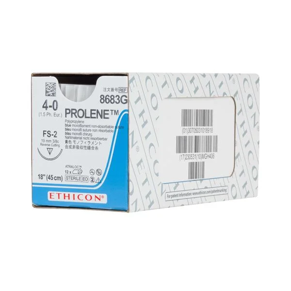 Ethicon Suture 4-0 Polypropylene FS-2 Prolene Blue 18″ Monofilament 12/Bx