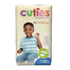 First Quality Cuties® Diapers, Over 41 lbs. Size 7, 20 EA/BG
