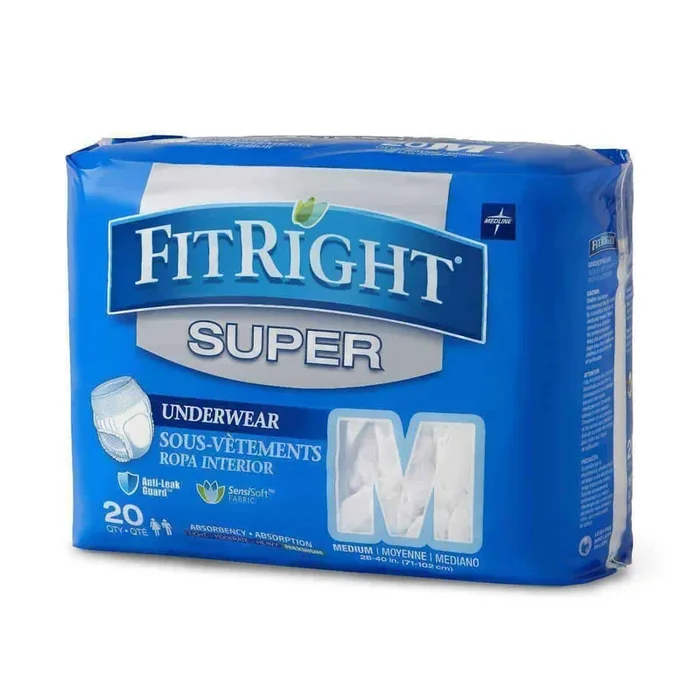 FitRight Super Adult Incontinence Underwear – Maximum Absorbency Case of 80