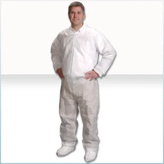 GenPro Coveralls, Elastic Wrist, Ankle & Back, Serged Seams, White, 3X-Large, 25/cs