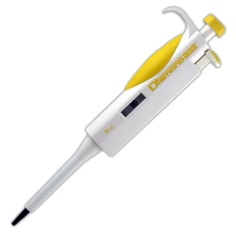 Globe Scientific Fixed Volume Diamond Pro Pipette, 20uL, Yellow
