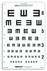 Good-Lite Tumbling E Linear-spaced Distance Chart, 9″ x 14″, 20'