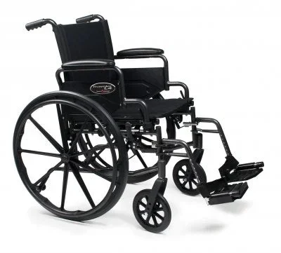 Graham-Field Traveler L4 Lightweight Wheelchair High Strength Desk Length Arm Flip Back Arm Style Mag Wheel Black 16 Inch Seat Width 250 lbs. Weight Capacity – 3F020220