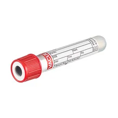 Greiner Bio-One VACUETTE Z Serum Sep Clot Activator Venous Blood Collection Tube Serum Tube Clot Activator / Separator Gel Additive 13 x 75 mm 4 mL Red / Yellow Ring Pull Cap Polyethylene Terephthalate (PET) Tube, 12