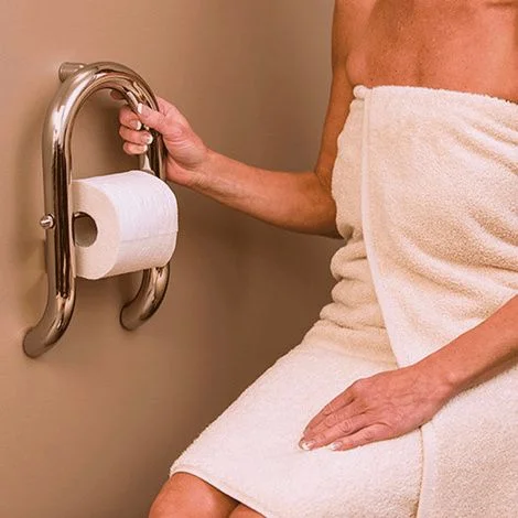 HealthCraft Invisia 2-in-1 Toilet Roll Holder With Integrated Grab Bar