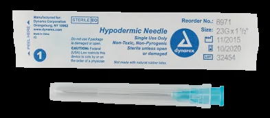 Hypodermic Needle, 23G, 1 1/2 ” needle