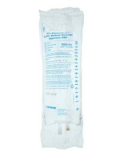 Injection Solution Dextrose 5%/Sodium Chloride 0.9% 1000mL Excel IV Container