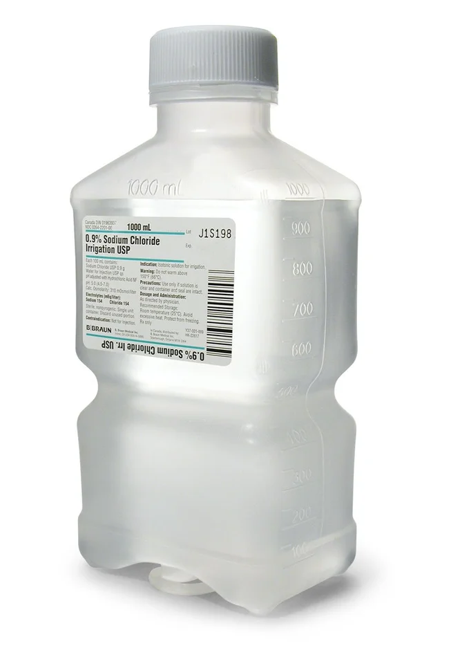 Irrigation Solution 0.9% Sodium Chloride, Preservative Free Not for Injection Bottle 1,000 mL