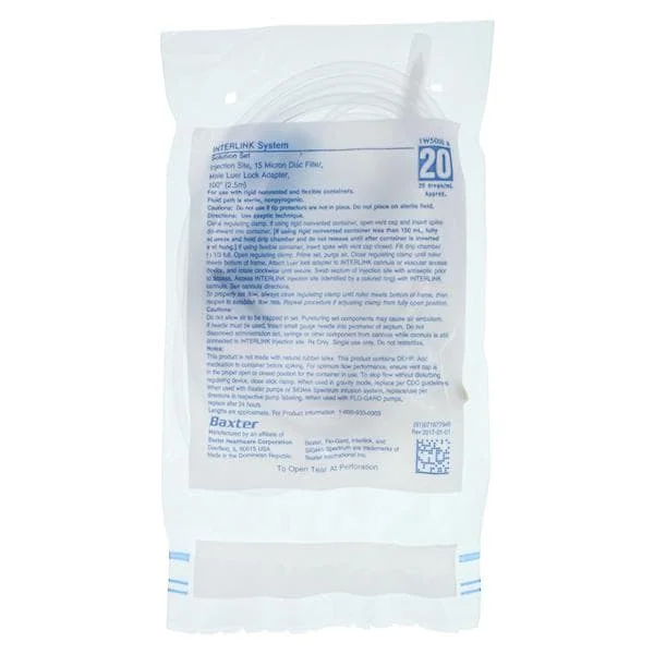 IV Solution Set 20 Drops/mL 100″ Inj St M LL Adptr Prmry Infs 75/Case