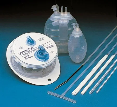 Jackson-Pratt Wound Drains, Round Silicone Drains with Trocar, 10 Fr, 1/8″, 10/bx