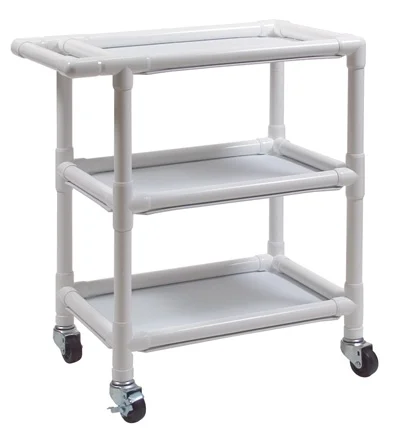 Lumex PVC Three-Shelf Utility Cart, Small