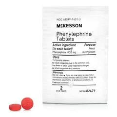 McKesson Sinus Relief Brand 5 mg Strength Tablet 2 per Pack, 250/BX