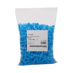 McKesson Tube Closure Polyethylene Flanged Plug Cap Blue 13 mm For Use with 13 mm Blood Drawing Tubes, Glass Test Tubes, Plastic Culture Tubes NonSterile, 1000/BG