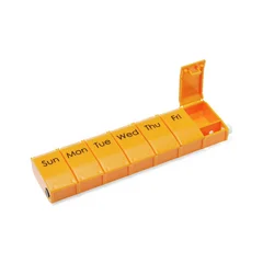Medline 7-Day Pill Organizer with Lock, Orange, 1X/Day, 1/EA