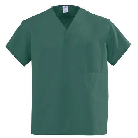 Medline AngelStat Unisex Reversible V-Neck Scrub Tops – Hunter Green