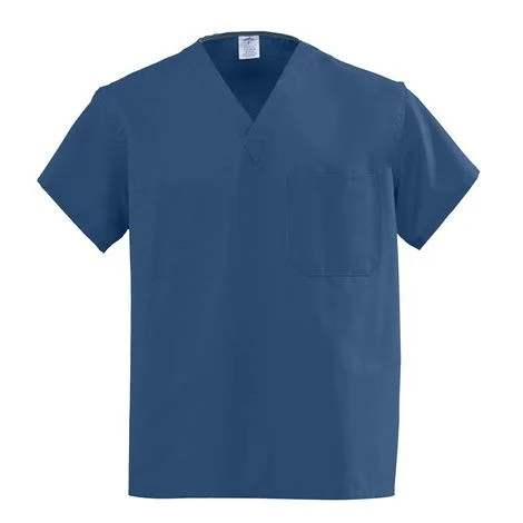 Medline AngelStat Unisex Reversible V-Neck Scrub Tops – Navy
