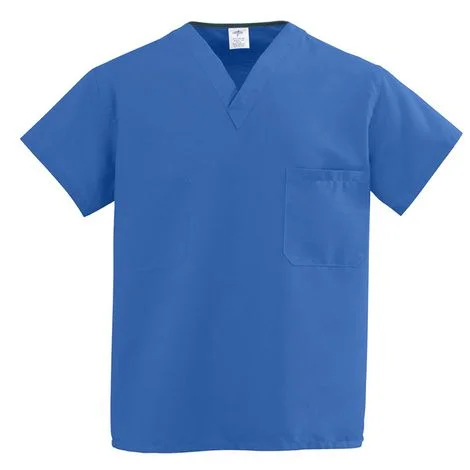 Medline ComfortEase Unisex One-Pocket Reversible Scrub Tops – Royal Blue