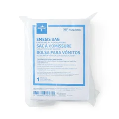 Medline Emesis Bag with Paper Funnel, Graduations, LDPE, Clear, 25 EA/SL