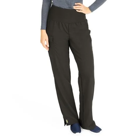 Medline Ocean Ave Womens Stretch Fabric Support Waistband Scrub Pants – Black
