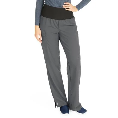 Medline Ocean Ave Womens Stretch Fabric Support Waistband Scrub Pants – Charcoal
