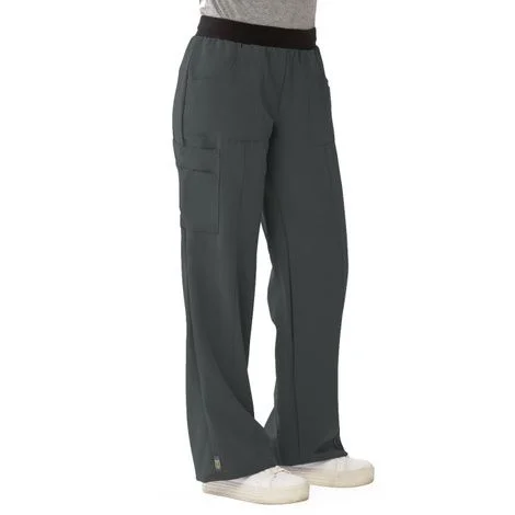 Medline Pacific Ave Womens Stretch Fabric Wide Waistband Scrub Pants – Charcoal