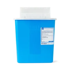 Medline Pharmaceutical Waste Container with Flap Top, Blue, 3 gal., 1/EA