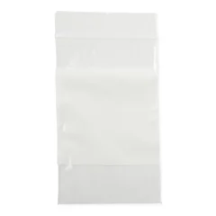 Medline Plastic Bags with Zip Closure and White Write-On Block, 2 mil, 3 x 5, 100 EA/PK